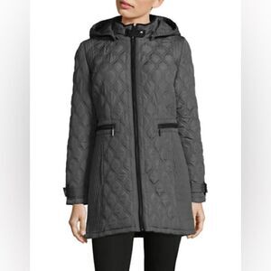 Weatherproof Quilted Stand Collar Coat-Smoke grey-Small